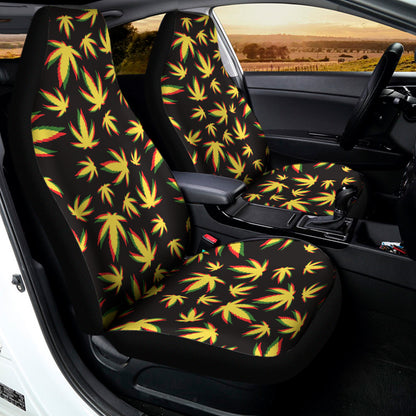 Trippy Weed Leaf Pattern Print Universal Fit Car Seat Covers