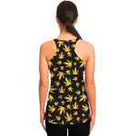 Trippy Weed Leaf Pattern Print Women's Racerback Tank Top