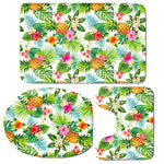 Tropical Aloha Pineapple Pattern Print 3 Piece Bath Mat Set