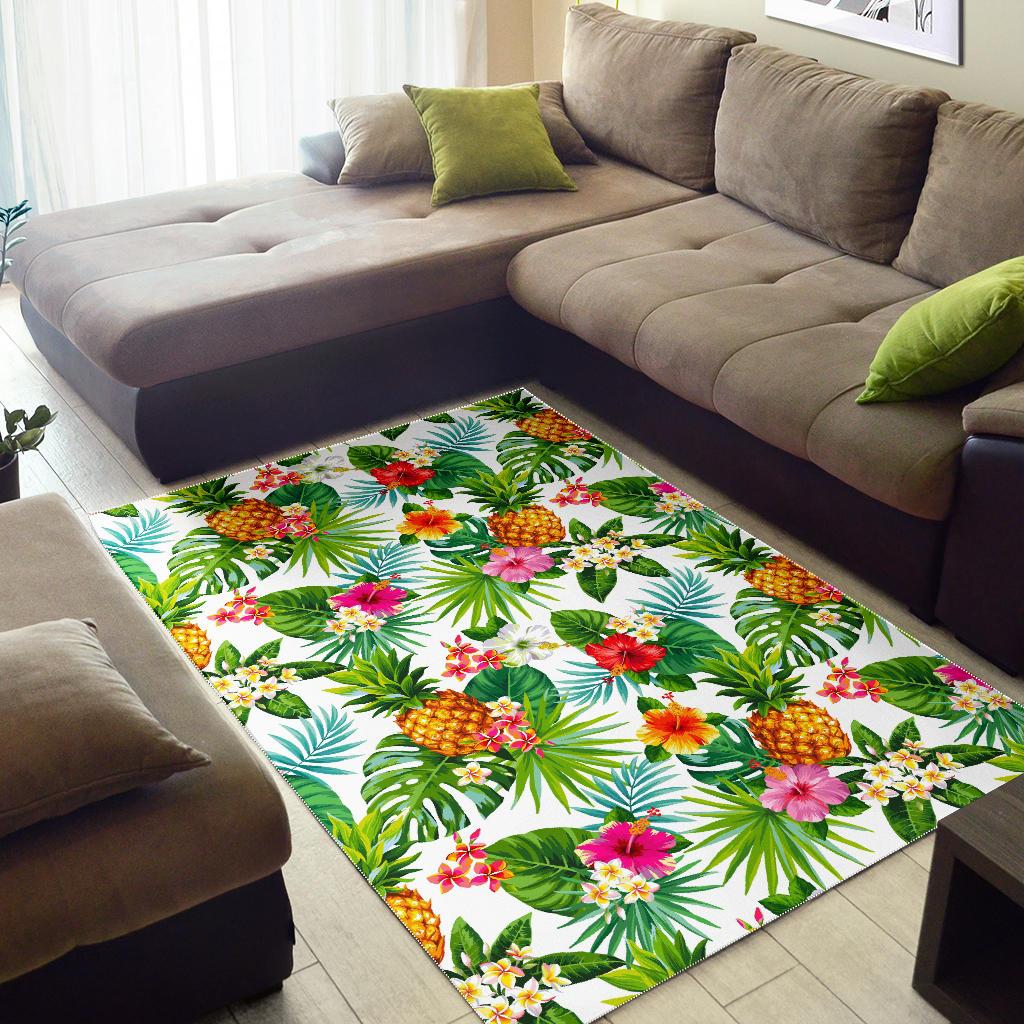Tropical Aloha Pineapple Pattern Print Area Rug GearFrost