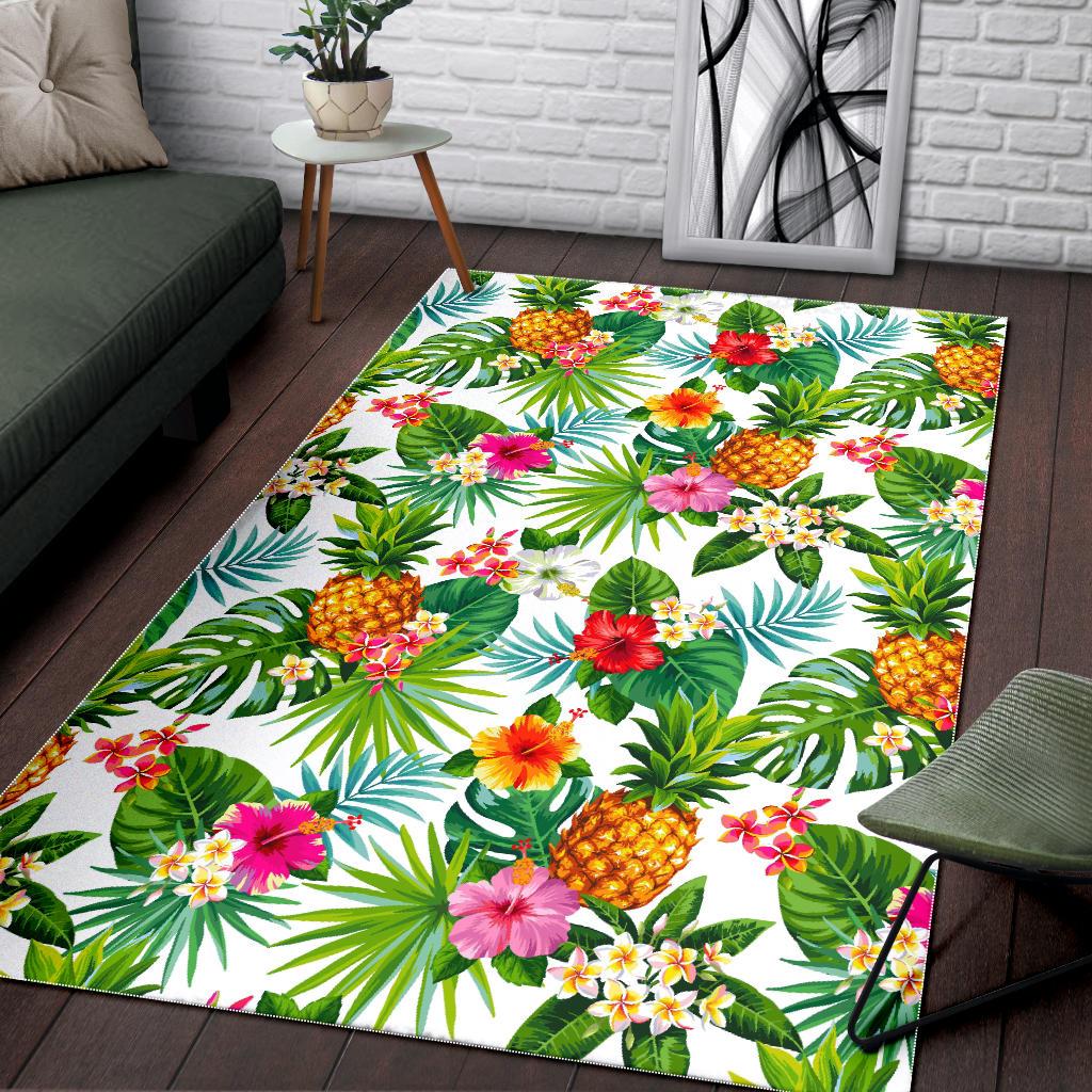 Tropical Aloha Pineapple Pattern Print Area Rug GearFrost