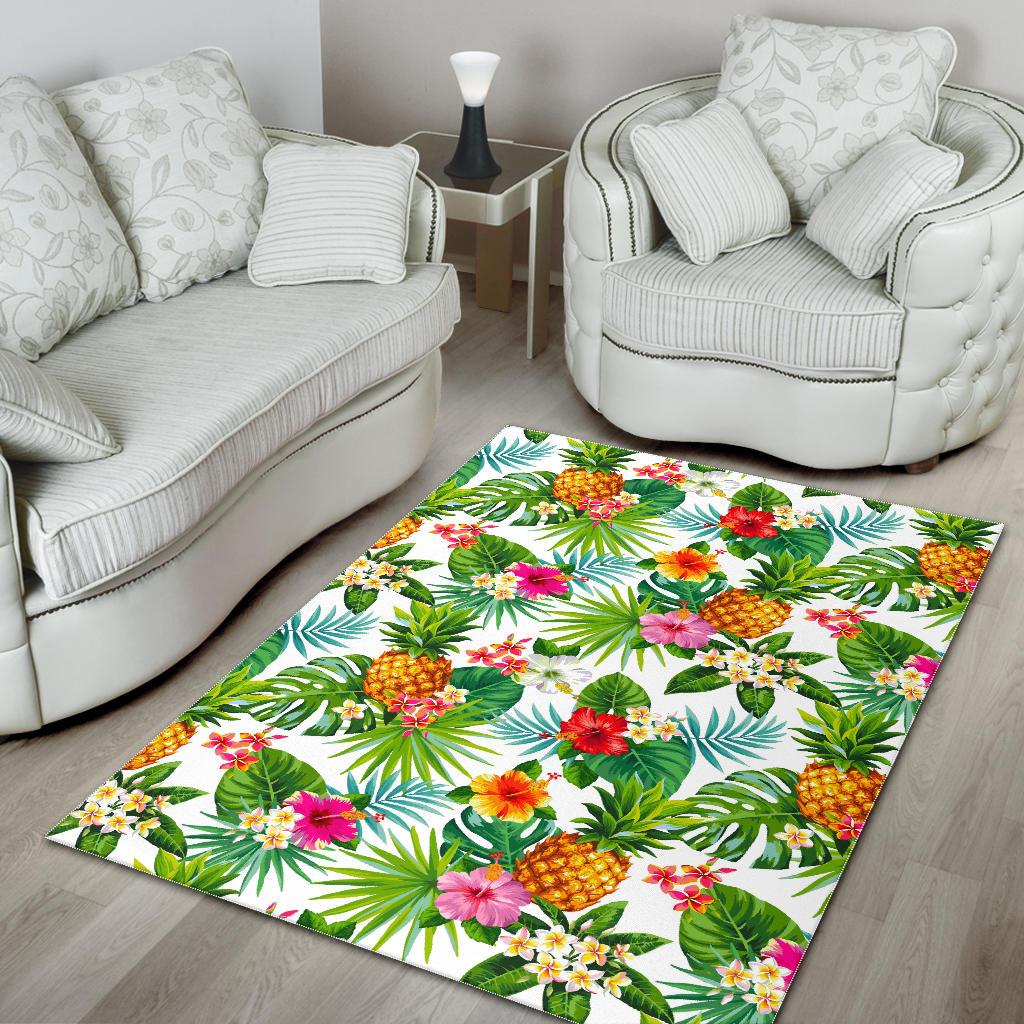 Tropical Aloha Pineapple Pattern Print Area Rug GearFrost