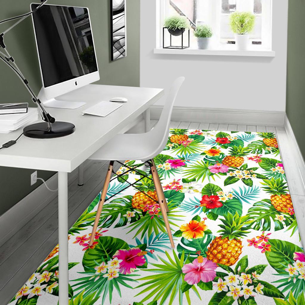 Tropical Aloha Pineapple Pattern Print Area Rug GearFrost