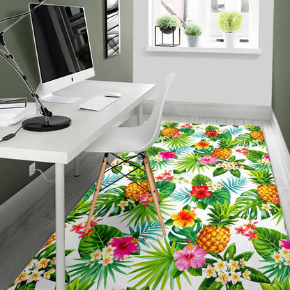Tropical Aloha Pineapple Pattern Print Area Rug GearFrost