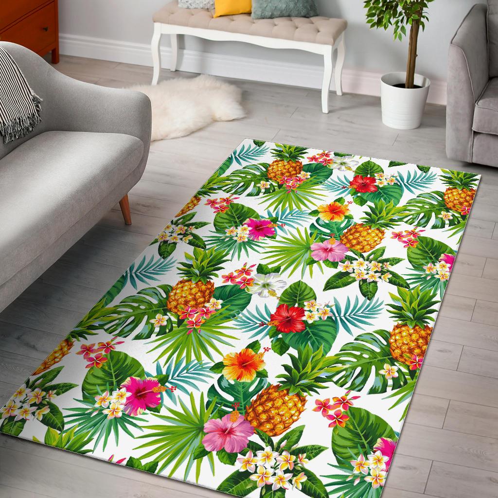 Tropical Aloha Pineapple Pattern Print Area Rug GearFrost