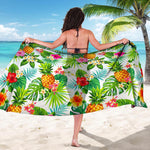 Tropical Aloha Pineapple Pattern Print Beach Sarong Wrap