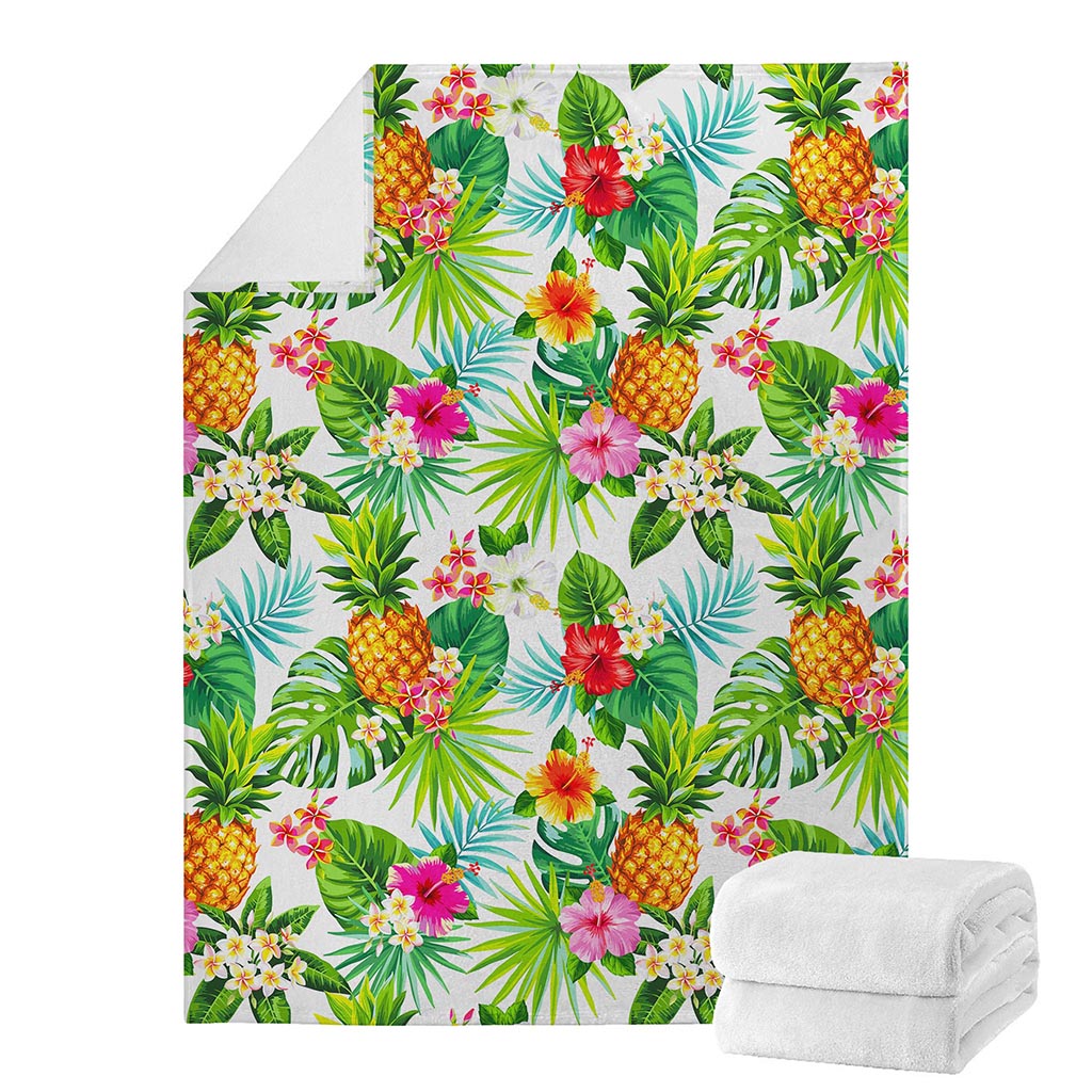 Tropical Aloha Pineapple Pattern Print Blanket