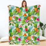 Tropical Aloha Pineapple Pattern Print Blanket