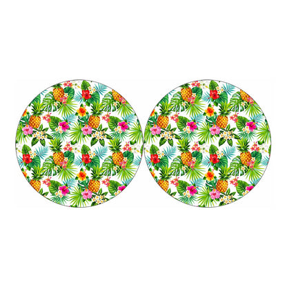 Tropical Aloha Pineapple Pattern Print Car Coasters