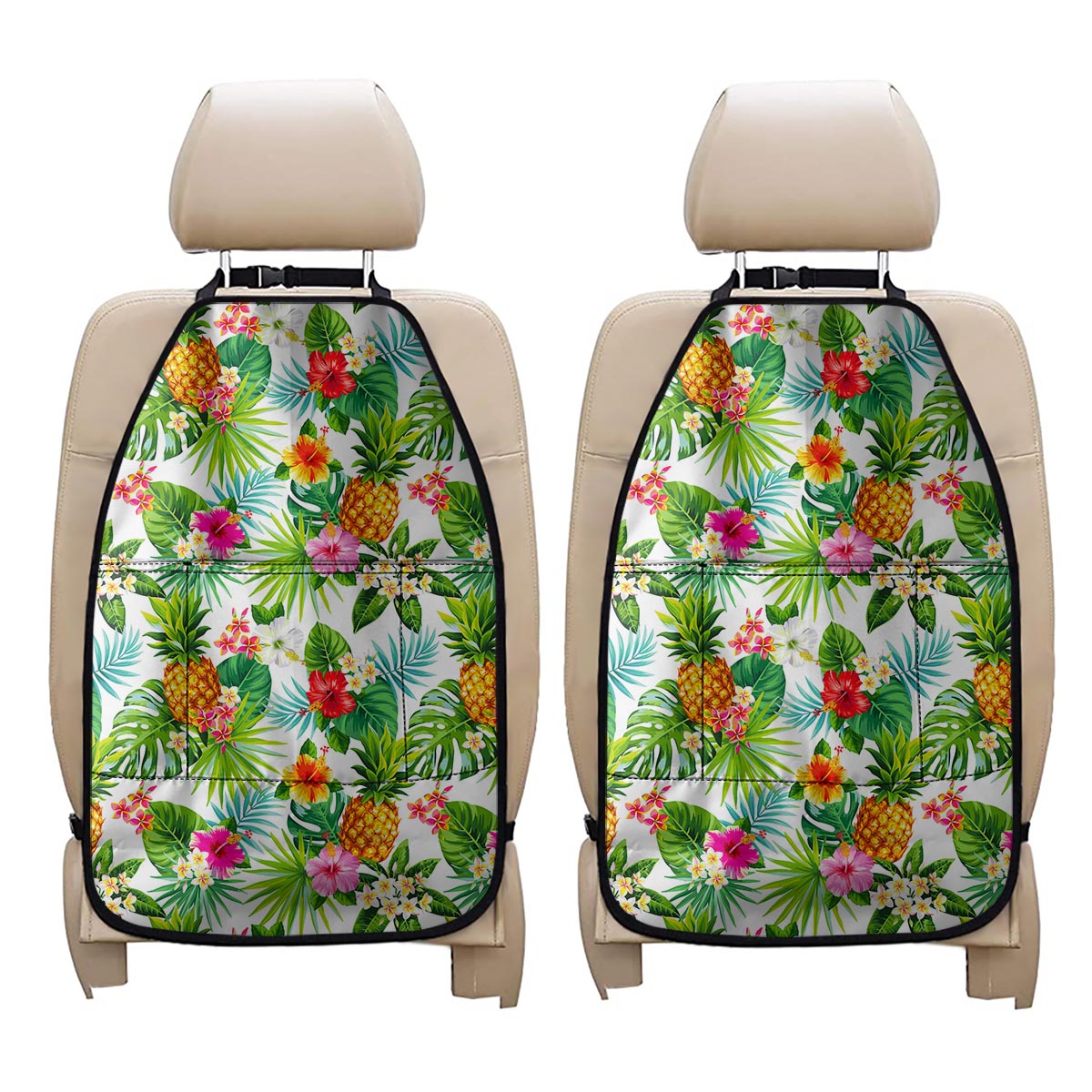 Tropical Aloha Pineapple Pattern Print Car Seat Organizers