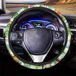 Tropical Aloha Pineapple Pattern Print Car Steering Wheel Cover