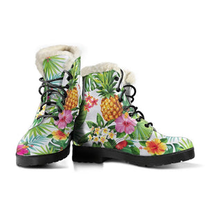 Tropical Aloha Pineapple Pattern Print Comfy Boots GearFrost