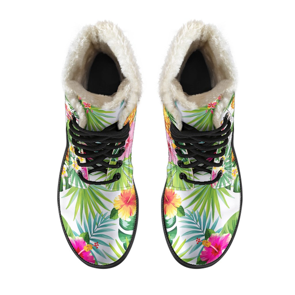 Tropical Aloha Pineapple Pattern Print Comfy Boots GearFrost