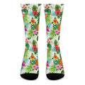 Tropical Aloha Pineapple Pattern Print Crew Socks