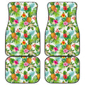 Tropical Aloha Pineapple Pattern Print Front and Back Car Floor Mats