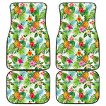 Tropical Aloha Pineapple Pattern Print Front and Back Car Floor Mats