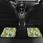 Tropical Aloha Pineapple Pattern Print Front and Back Car Floor Mats
