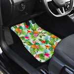 Tropical Aloha Pineapple Pattern Print Front and Back Car Floor Mats