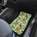 Tropical Aloha Pineapple Pattern Print Front and Back Car Floor Mats