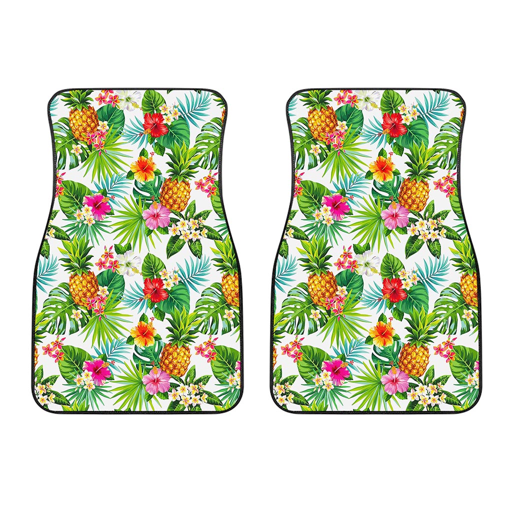 Tropical Aloha Pineapple Pattern Print Front Car Floor Mats