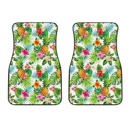 Tropical Aloha Pineapple Pattern Print Front Car Floor Mats