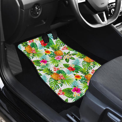 Tropical Aloha Pineapple Pattern Print Front Car Floor Mats
