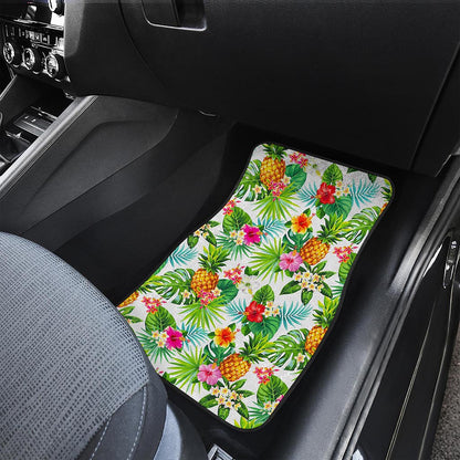Tropical Aloha Pineapple Pattern Print Front Car Floor Mats