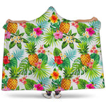 Tropical Aloha Pineapple Pattern Print Hooded Blanket