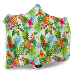 Tropical Aloha Pineapple Pattern Print Hooded Blanket