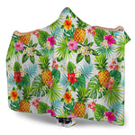 Tropical Aloha Pineapple Pattern Print Hooded Blanket
