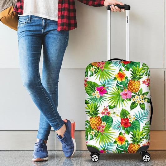 Tropical Aloha Pineapple Pattern Print Luggage Cover GearFrost