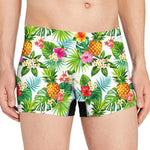 Tropical Aloha Pineapple Pattern Print Men's Boxer Briefs