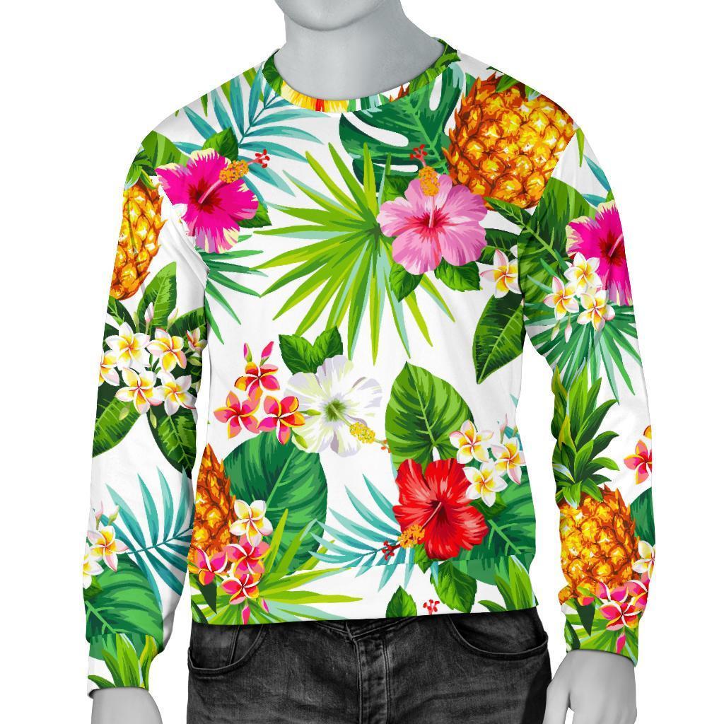 Tropical Aloha Pineapple Pattern Print Men's Crewneck Sweatshirt GearFrost
