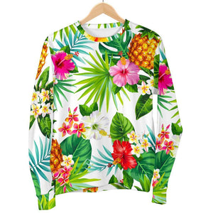 Tropical Aloha Pineapple Pattern Print Men's Crewneck Sweatshirt GearFrost