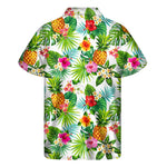 Tropical Aloha Pineapple Pattern Print Men's Short Sleeve Shirt