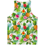 Tropical Aloha Pineapple Pattern Print Men's Tank Top