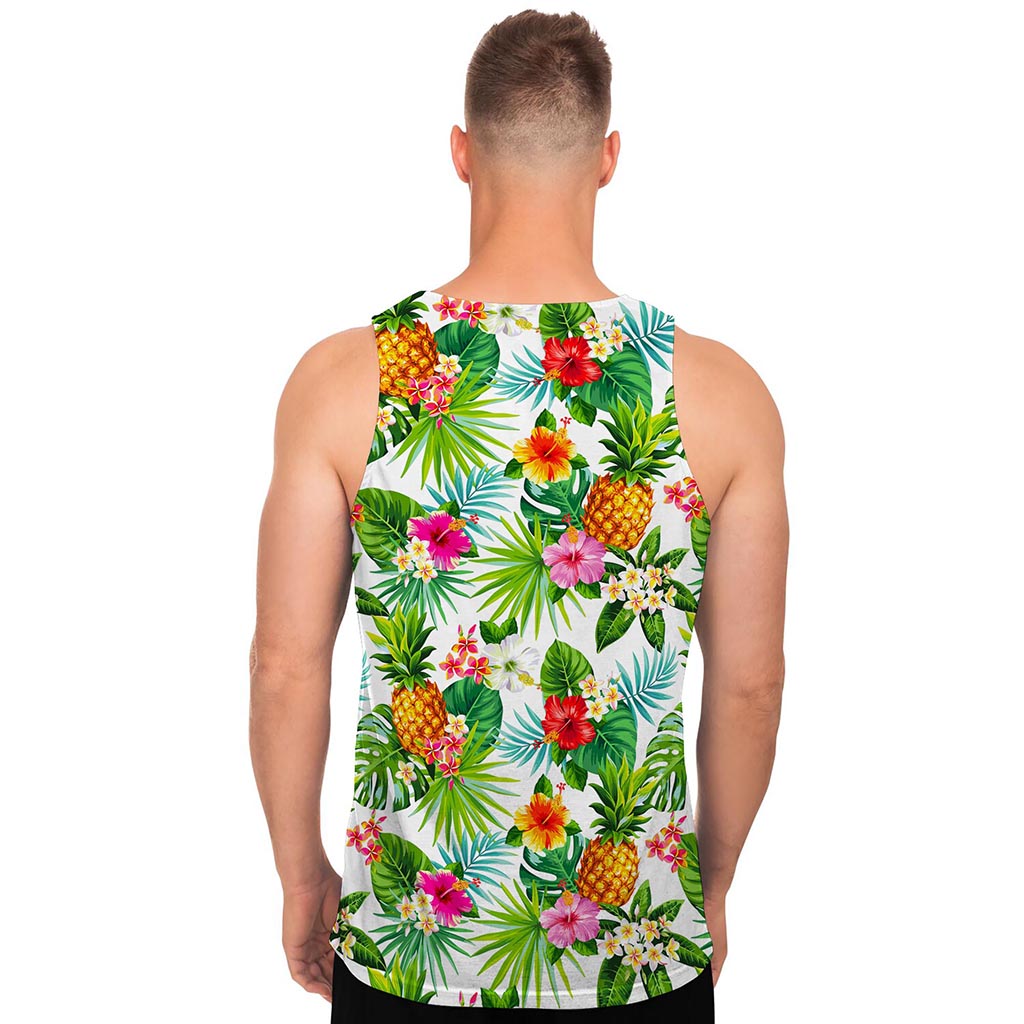 Tropical Aloha Pineapple Pattern Print Men's Tank Top