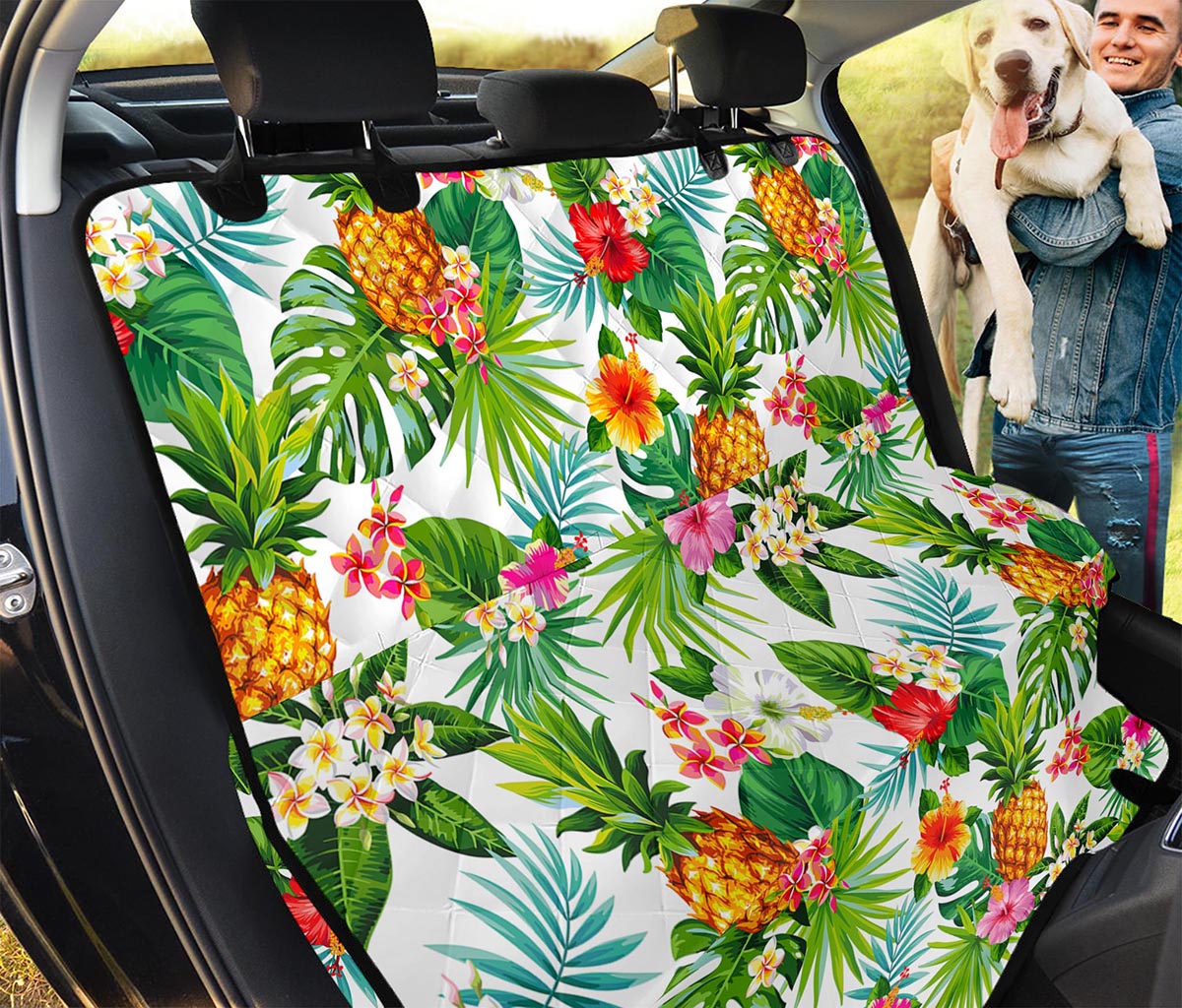 Tropical Aloha Pineapple Pattern Print Pet Car Back Seat Cover