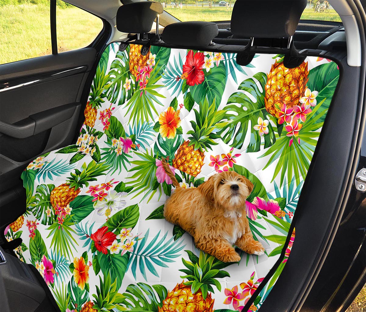 Tropical Aloha Pineapple Pattern Print Pet Car Back Seat Cover