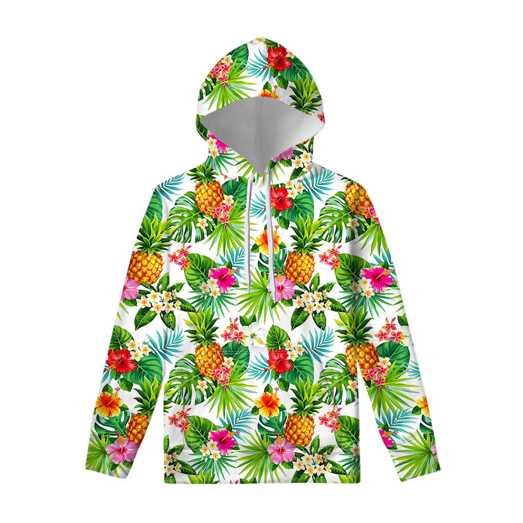 Tropical Aloha Pineapple Pattern Print Pullover Hoodie