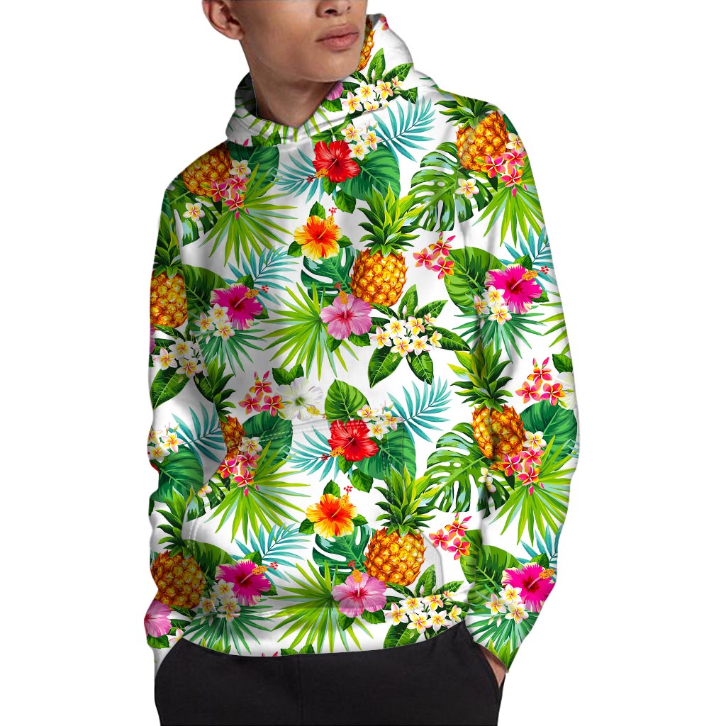 Tropical Aloha Pineapple Pattern Print Pullover Hoodie