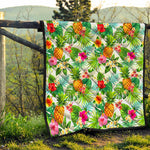 Tropical Aloha Pineapple Pattern Print Quilt