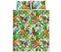 Tropical Aloha Pineapple Pattern Print Quilt Bed Set
