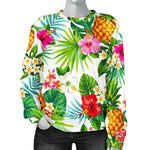 Tropical Aloha Pineapple Pattern Print Women's Crewneck Sweatshirt GearFrost