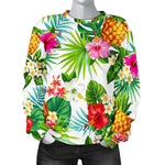 Tropical Aloha Pineapple Pattern Print Women's Crewneck Sweatshirt GearFrost