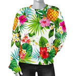 Tropical Aloha Pineapple Pattern Print Women's Crewneck Sweatshirt GearFrost