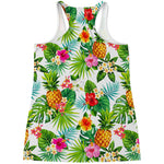 Tropical Aloha Pineapple Pattern Print Women's Racerback Tank Top