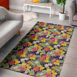 Tropical Alstroemeria Pattern Print Area Rug