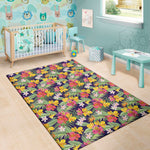 Tropical Alstroemeria Pattern Print Area Rug