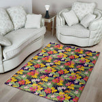 Tropical Alstroemeria Pattern Print Area Rug